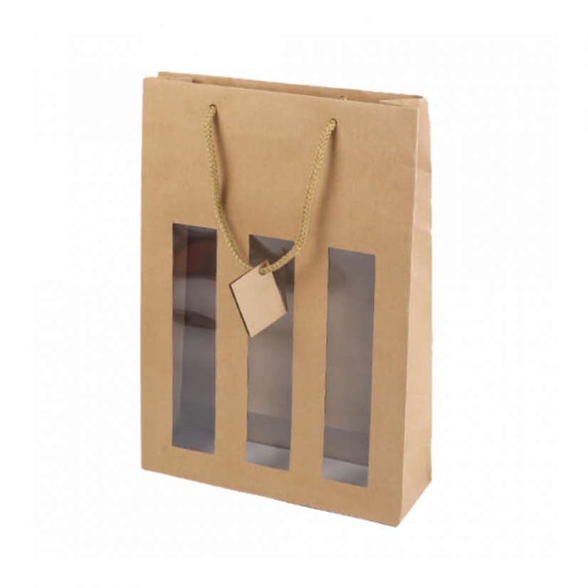 Dárková taška s okénkem - Upřesněte výběr: na 3 láhve