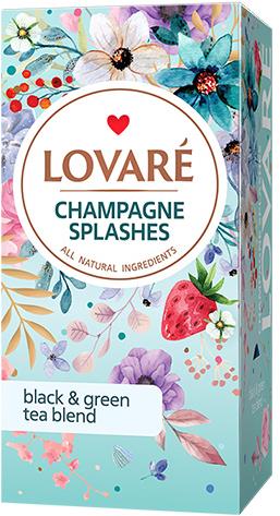Lovaré Champagne Splashes, černý/zelený čaj (24 sáčků)