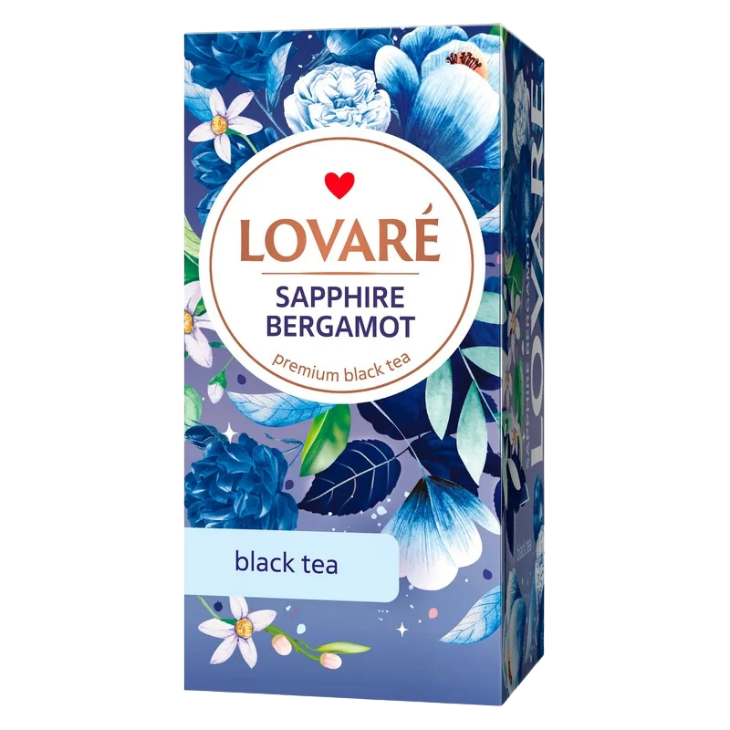 LOVARÉ Sapphire Bergamot 48g (24 sáčků, černý čaj) LOVARÉ Sapphire Bergamot 48g (24 sáčků, černý čaj)
