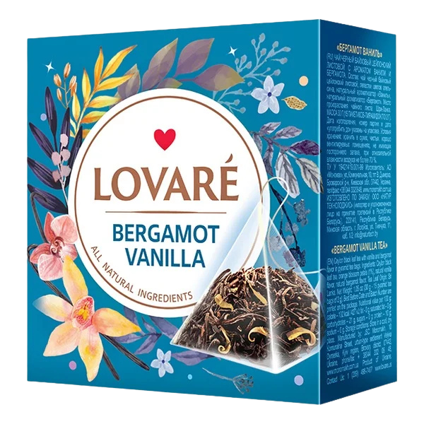 LOVARÉ Bergamot Vanilla 30g (15 pyramid, černý čaj) LOVARÉ Bergamot Vanilla 30g (15 pyramid, černý čaj)