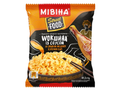 Mivina WOK Nudle s příchutí kuřete v medovo-kari omáčce, 81,5g