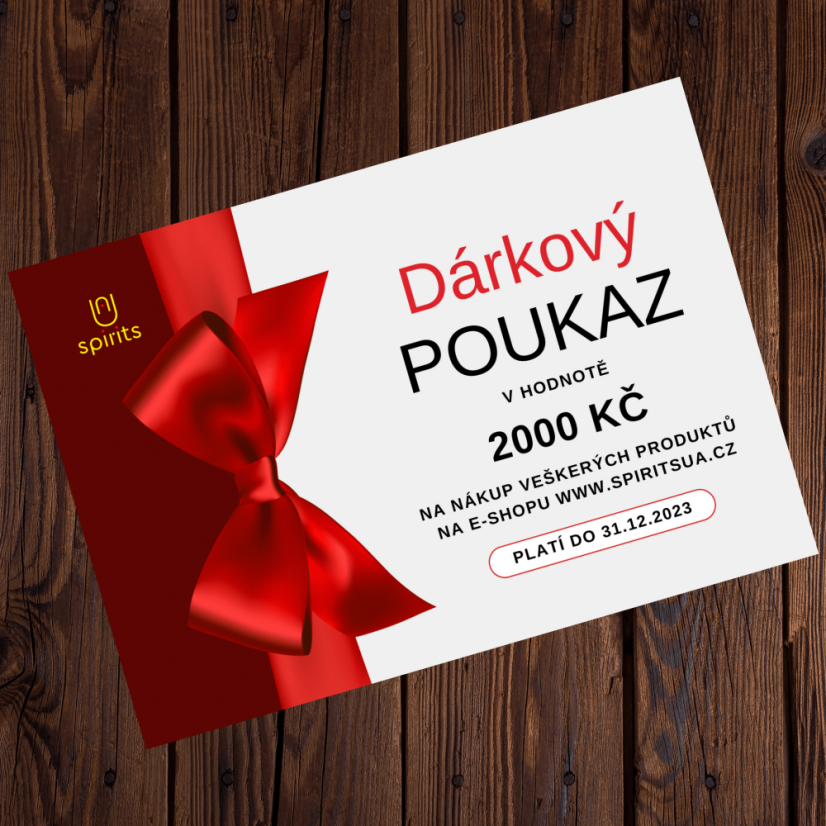 Dárkový poukaz zaslaný e-mailem - Vyberte hodnotu: 2000