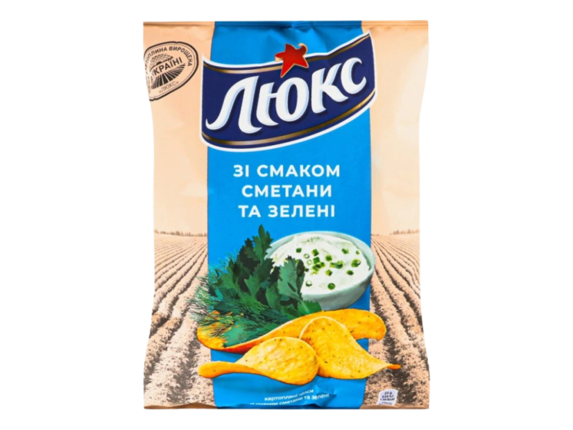 LUX Bramborové chipsy s příchutí zakysané smetany a bylinek