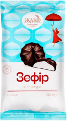 Žako „Glazur“, zefír v čokoládové polevě, 210g