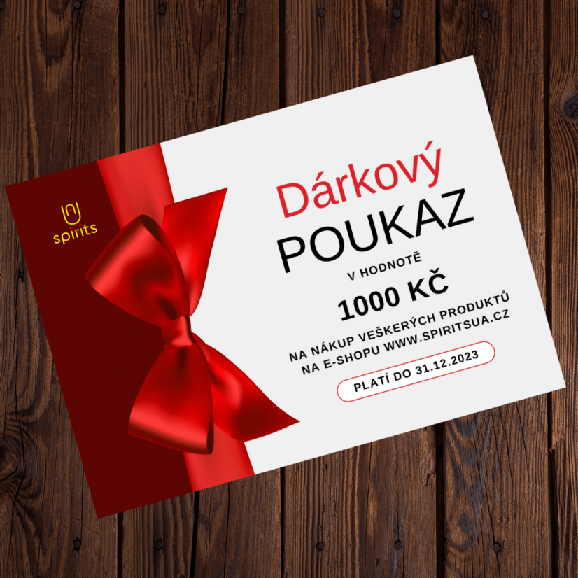 Dárkový poukaz zaslaný e-mailem - Vyberte hodnotu: 1000
